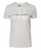 T-shirt koszulka Calvin Klein Jeans damska z okrągłym dekoldem beżowa